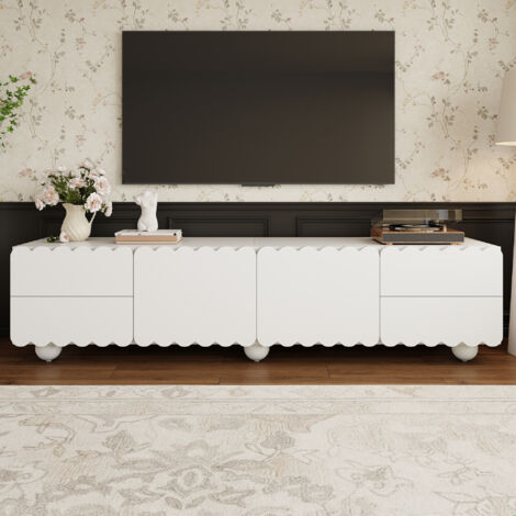 Mobile TV 175x38x37cm versatile per soggiorno e ufficio MDF e pannelli truciolari angoli arrotondati superficie resistente