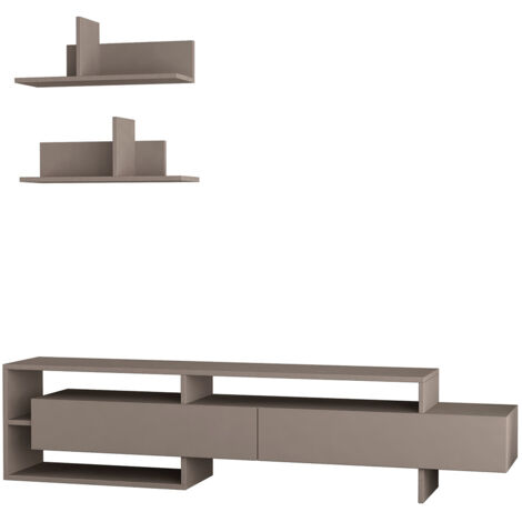 Mobile TV 2 ante con 2 mensole a muro L180 cm - Gara