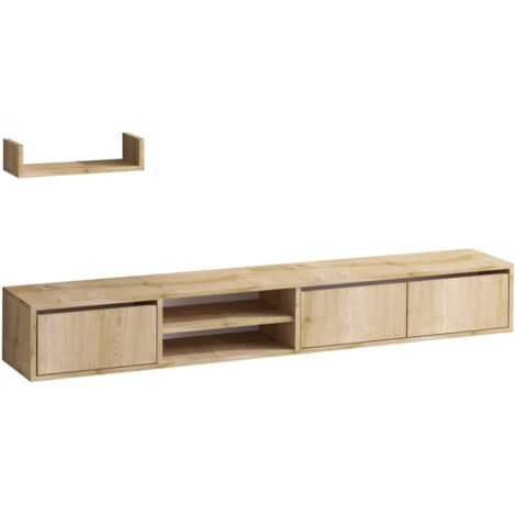 Mobile TV 3 ante 2 nicchie decorazione rovere zaffiro L180 cm - HEKA