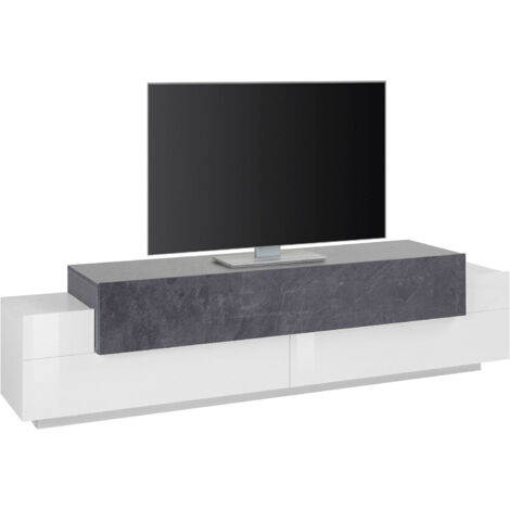 Mobile TV 3 Ante 200x45x51,5 cm Coro Bianco Lucido e Ardesia
