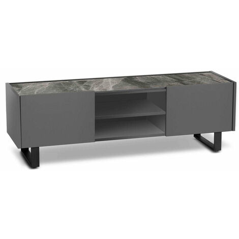 Mobile TV 40x140x45 cm in MDF e Ceramica Marmo Pegaso Grigrio
