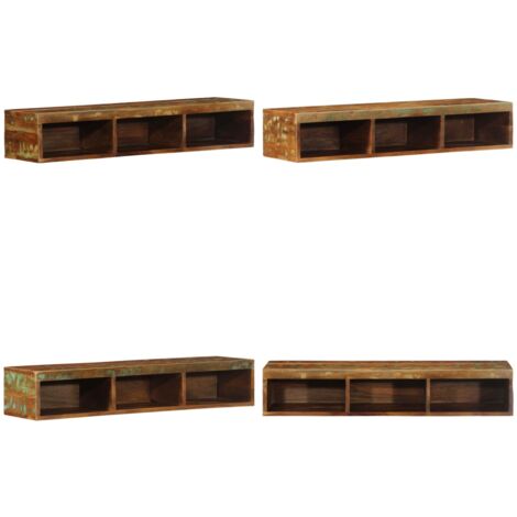 Mobile TV a Parete 100x30x19 cm in Legno Massello di Recupero - Armadio a muro - Mobile TV