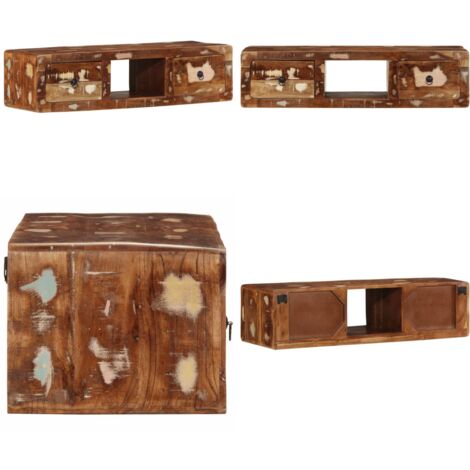 Mobile TV a Parete 100x32x25 cm in Legno Massello di Recupero - Mobile TV - Armadio TV