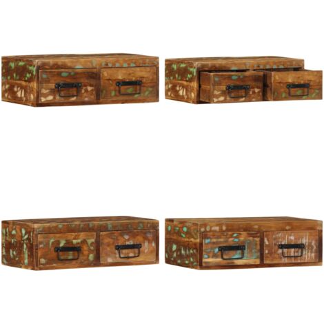 Mobile TV a Parete 60x30x19 cm in Legno Massello di Recupero - Armadio a muro - Mobile TV