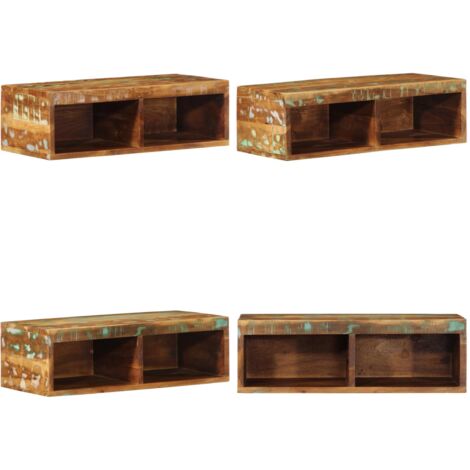 Mobile TV a Parete 60x30x19 cm in Legno Massello di Recupero - Armadio a muro - Mobile TV