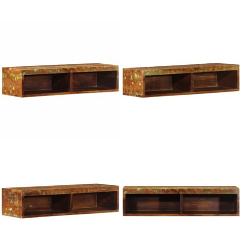 Mobile TV a Parete 80x30x19 cm in Legno Massello di Recupero - Armadio a muro - Mobile TV