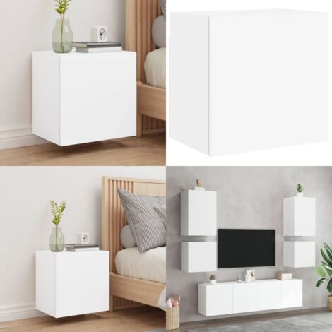 Mobile TV a Parete Bianco 40,5x30x40 cm in Legno Multistrato - Mobile TV - Mobile a parete