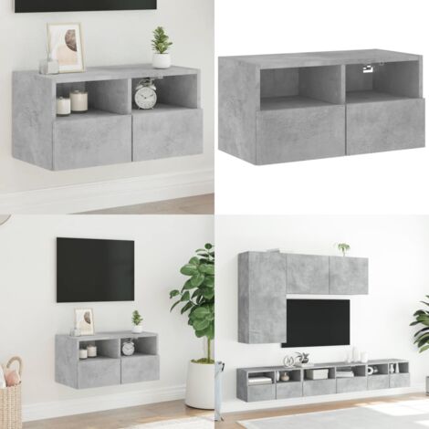 Mobile TV a Parete Grigio Cemento 60x30x30 cm Legno Multistrato - Mobile TV - Armadio TV