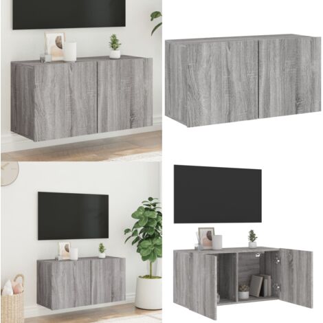 Mobile TV a Parete Grigio Sonoma 80x30x41 cm - Mobile TV - Armadio TV