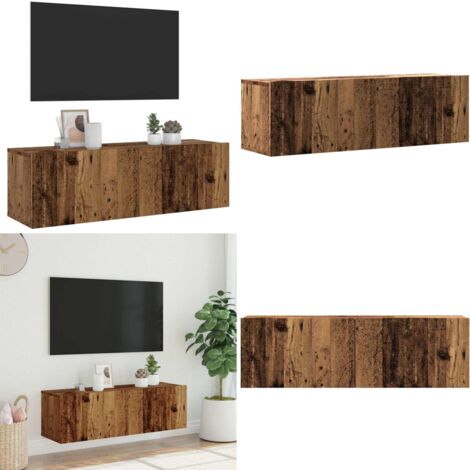 Mobile TV a Parete Legno Antico 100x30x30 cm in Truciolato - Mobile TV - Mobile per TV