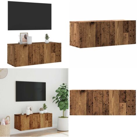 Mobile TV a Parete Legno Antico 80x30x30 cm in Truciolato - Mobile TV - Mobile per TV