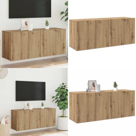 Mobile TV a Parete Rovere Artigianale 100x30x41 cm - Mobile TV - Mobile per TV