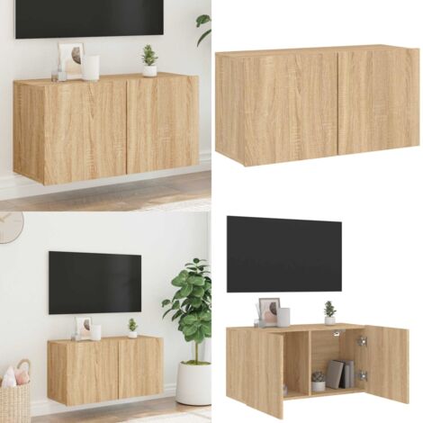 Mobile TV a Parete Rovere Sonoma 80x30x41 cm - Mobile TV - TV a parete in legno