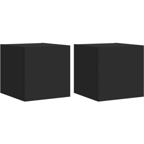Mobile TV a parete scaffale multimediale credenza TV sala da pranzo soggiorno camera da letto con luci a LED 2 pezzi 30,5 x 35 x 30 cm nero 020029096