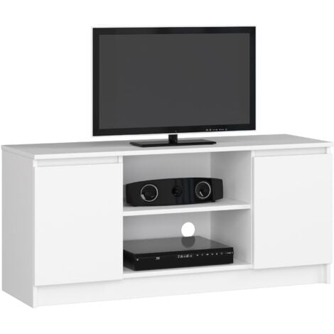 ABAMIHOME Mobile TV AKORD Bianco 120 cm 2 porte 120x40x55 cm