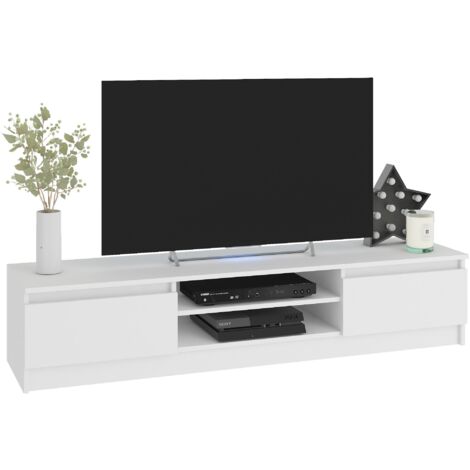 Mobile TV AKORD Bianco 240 cm 4 ante 240x40x140 cm
