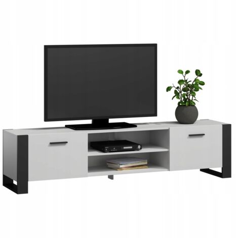 Mobile TV Alba 180 cm bianco/nero Mobile TV per il soggiorno MK room