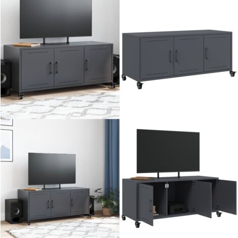 Mobile TV Antracite 100,5x39x43,5 cm Acciaio - Armadio TV - Armadio in acciaio