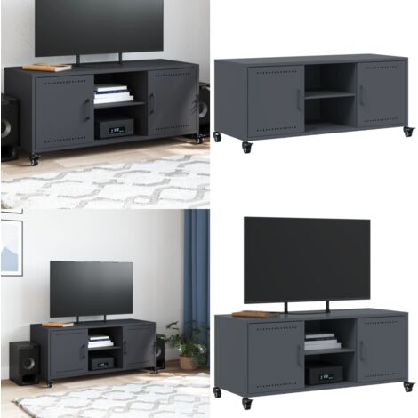 Mobile TV Antracite 100,5x39x43,5 cm Acciaio - Armadio TV - Armadio in acciaio
