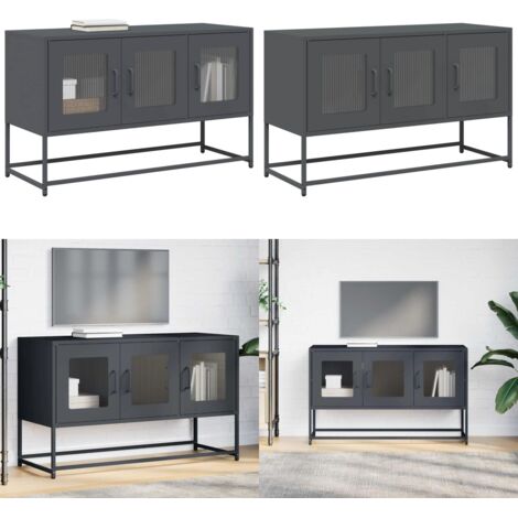 Mobile TV Antracite 100,5x39x60,5 cm Acciaio Laminato a Freddo - Credenza tv - Armadio da bagno
