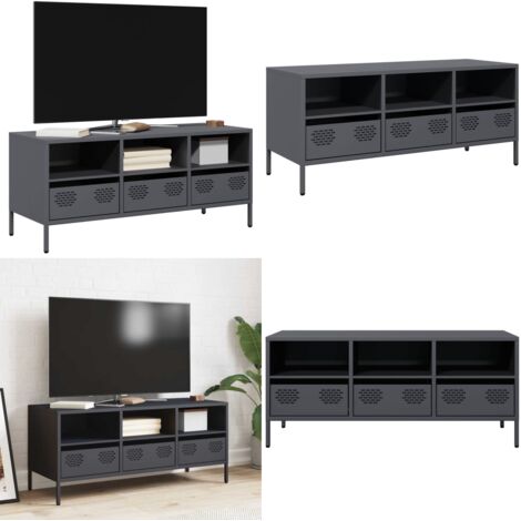 Mobile TV Antracite 101,5x39x43,5 cm Acciaio Laminato a Freddo - TV in acciaio - Mobile TV industriale