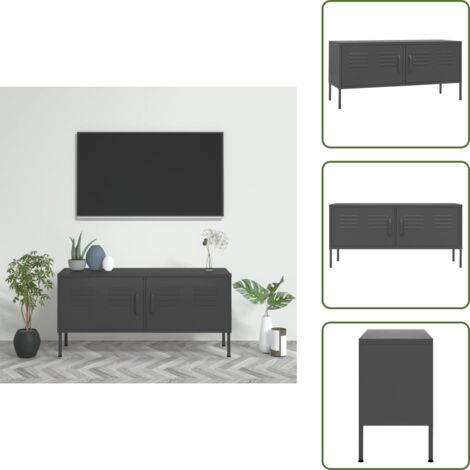 Mobile TV Antracite 105x35x50 cm in Acciaio
