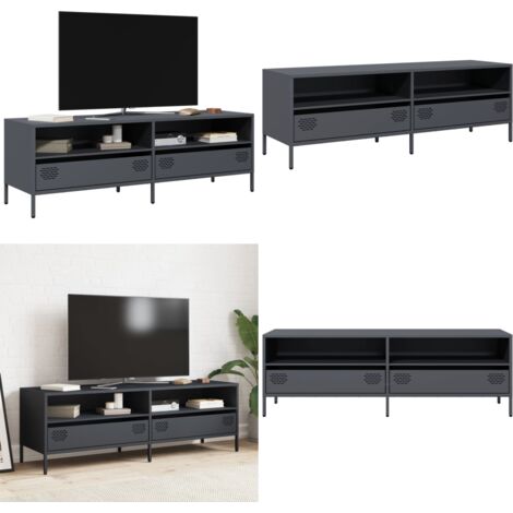Mobile TV Antracite 135x39x43,5 cm Acciaio Laminato a Freddo - Armadio TV - Armadio in acciaio