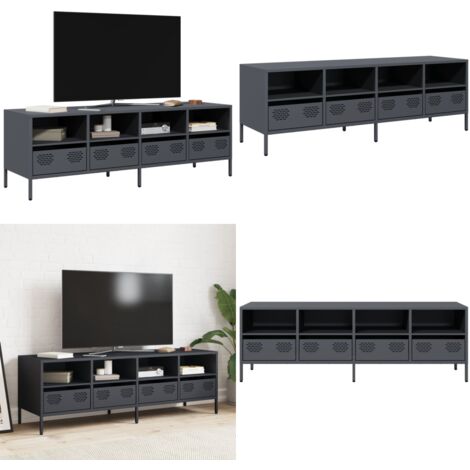 Mobile TV Antracite 135x39x43,5 cm Acciaio Laminato a Freddo - Mobile TV - Mobile TV in acciaio