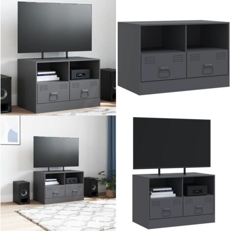 Mobile TV Antracite 67x39x44 cm in Acciaio - Mobile TV - Mobile TV in acciaio
