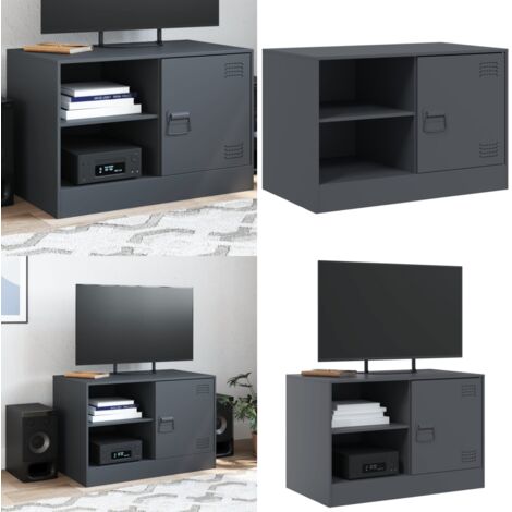 Mobile TV Antracite 67x39x44 cm in Acciaio - Mobile TV - Mobile TV in acciaio