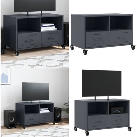 Mobile TV Antracite 68x39x43,5 cm in Acciaio - Armadio TV - Armadio in acciaio