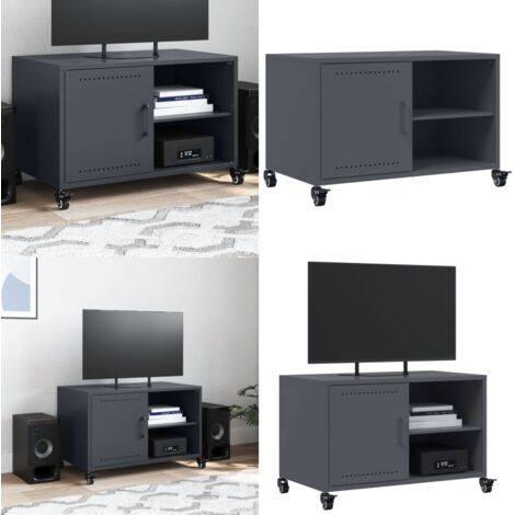 Mobile TV Antracite 68x39x43,5 cm in Acciaio - Armadio TV - Armadio in acciaio