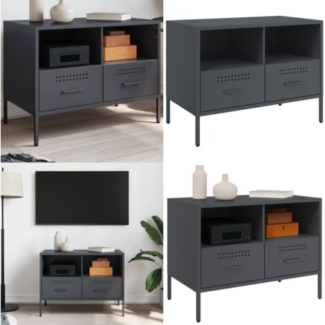 Mobile TV Antracite 68x39x50,5 cm in Acciaio - Mobile TV industriale - Mobile TV antracite