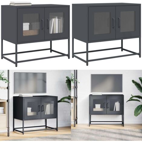 Mobile TV Antracite 68x39x60,5 cm in Acciaio Laminato a Freddo - Armadio TV - Credenza TV
