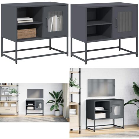 Mobile TV Antracite 68x39x60,5 cm in Acciaio - Mobile TV - Mobile TV in acciaio