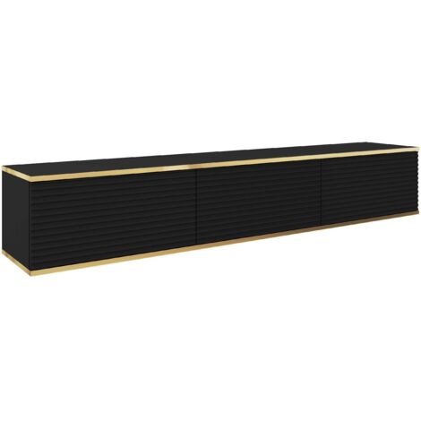 Mobile TV : Antracite, gambe dorate, 100 x 52 x 32 cm