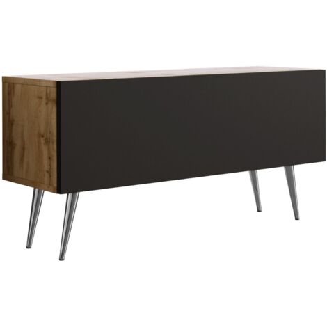 Mobile TV : Antracite, gambe dorate, 140 x 52 x 32 cm