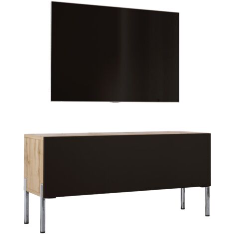 Mobile TV : Antracite, gambe dorate, 140 x 52 x 32 cm