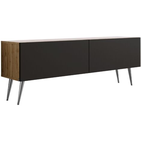 Mobile TV : Antracite, gambe dorate, 170 x 52 x 32 cm