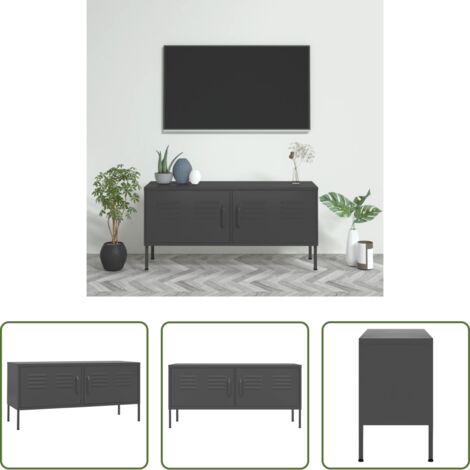 Mobile TV antracite -  Mobile TV Antracite 105x35x50 cm in Acciaio