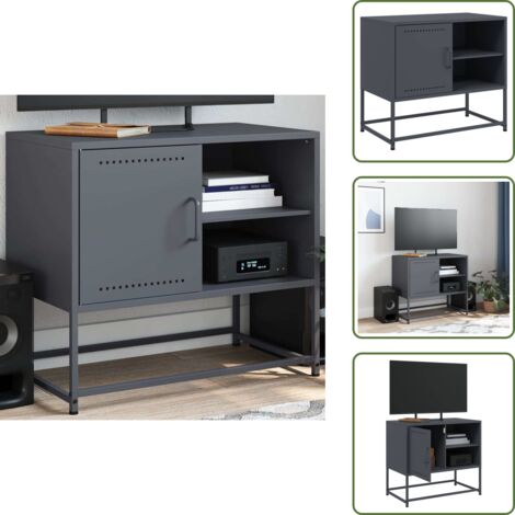 Mobile TV antracite - vidaXL Mobile TV Antracite 68x39x60,5 cm in Acciaio - Mobile TV con ripiani