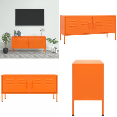 Mobile TV Arancione 105x35x50 cm in Acciaio - TV in acciaio - Mobile TV arancione