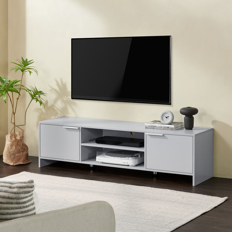 Mobile tv Stevns Armadio Basso 40 x 145 x 38 cm Grigio chiaro [en.casa]