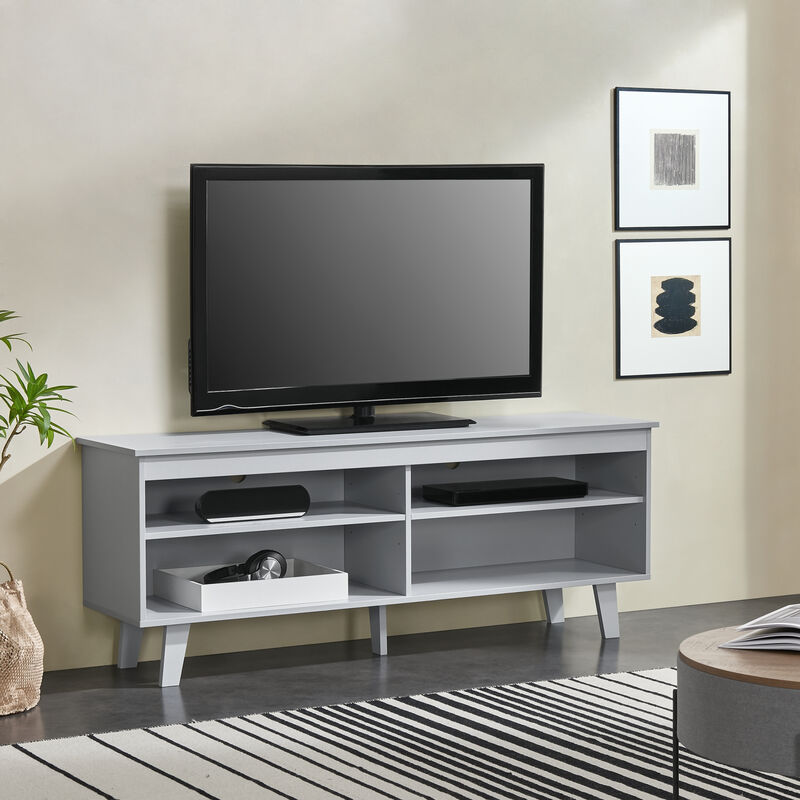 Mobile tv Stenløse Armadio Basso 58 x 150 x 38 cm Grigio chiaro [en.casa]