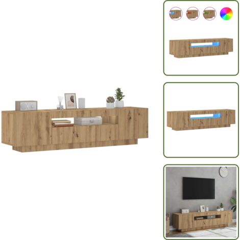 Mobile TV Artigianale - vidaXL Mobile Porta TV con LED Artigianale 160x35x40 cm Multistrato - Mobile TV con Luci RGB