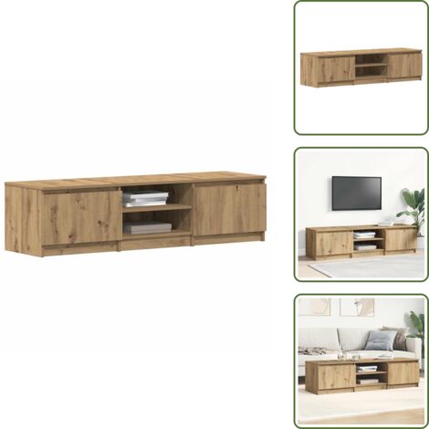 Mobile TV Artigianale - vidaXL Mobile Porta TV Rovere Artigianale 140x40x36 cm Multistrato - Mobile TV in Legno Tecnico