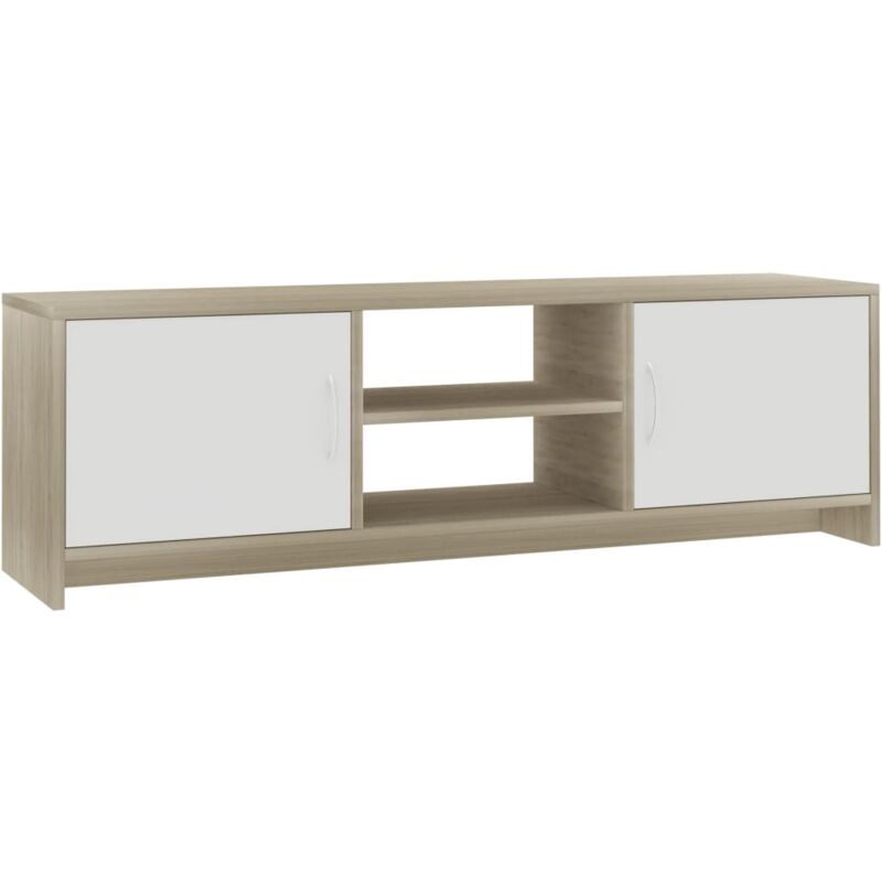 Vidaxl - Mobile tv Bianco e Rovere Sonoma 120x30x37,5 Legno Multistrato