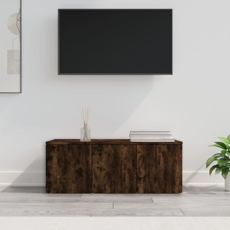 Mobile Porta TV, Armadietti per TV Rovere Fumo 80x34x30 cm in Legno Multistrato vidaXL