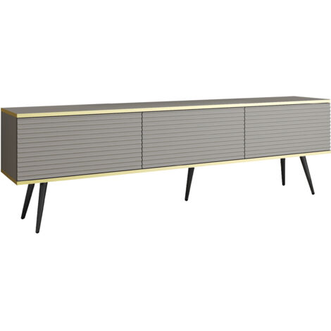 Mobile TV : Bianco Opaco / Bianco Lucido, gambe cromate, 100 x 52 x 32 cm