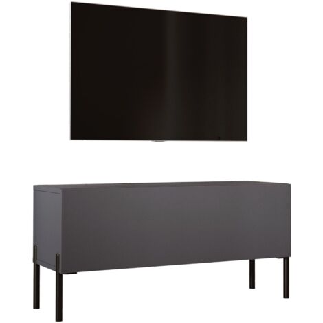 Mobile TV : Bianco Opaco / Bianco Lucido, gambe cromate, 100 x 52 x 32 cm